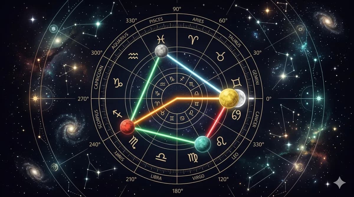 Planetary Aspects: Conjunction, Opposition, Trine, Square, and Sextile
