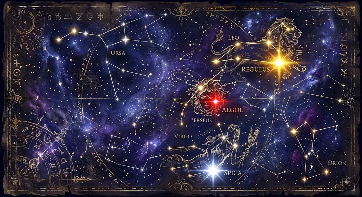 Fixed Stars in the Birth Chart: Regulus, Algol, Spica, and Their Ancestral Power
