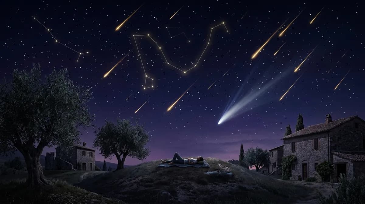 Dracónidas y Oriónidas 2026: Las Lluvias de Estrellas de Octubre y Su Simbolismo Astrológico