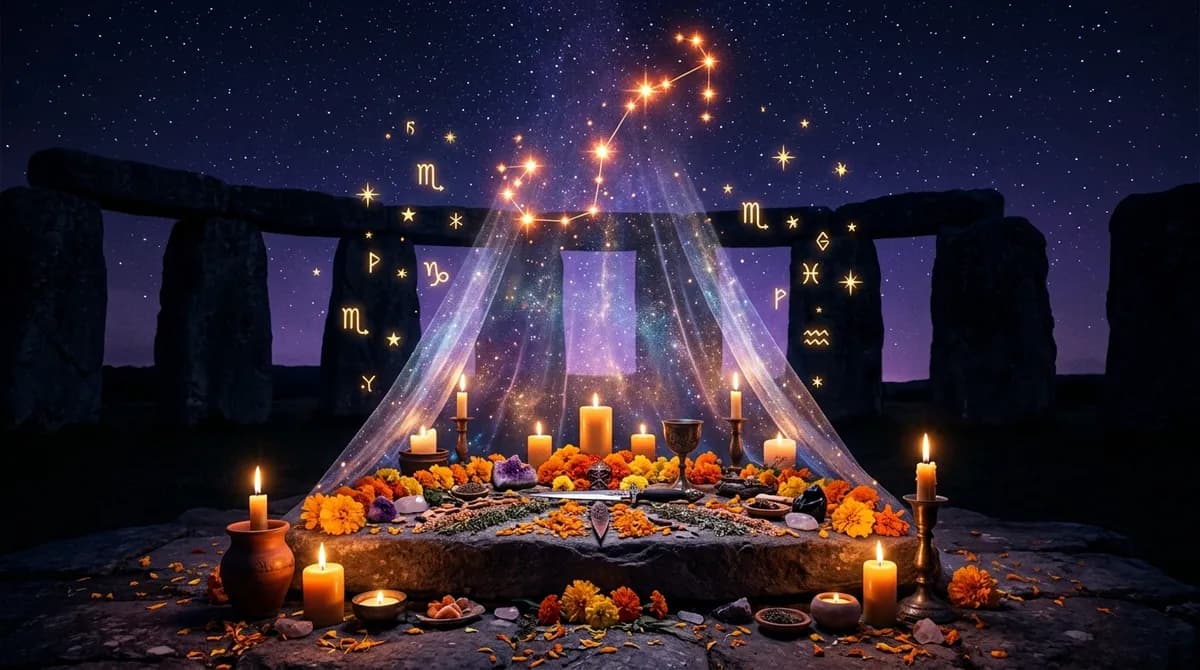 Samhain y Día de Muertos 2026: La Astrología de Escorpio y el Velo entre Mundos